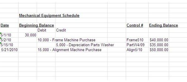 Screenshot Mechanical Equipment