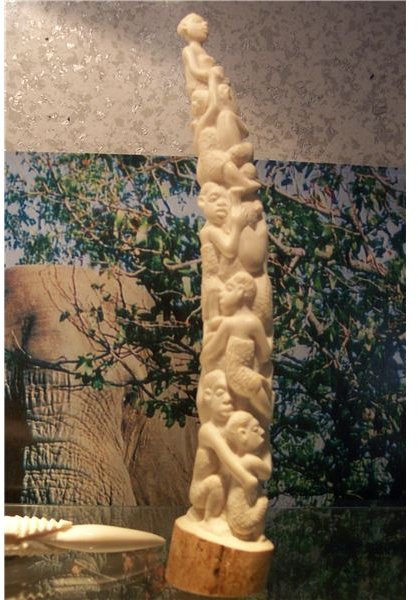 carved ivory tusks
