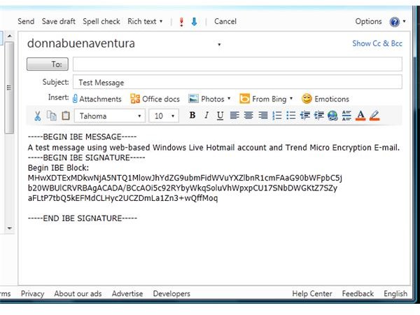 Signed Email in Hotmail