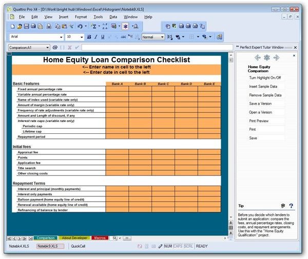 Quattro Pro Template Example