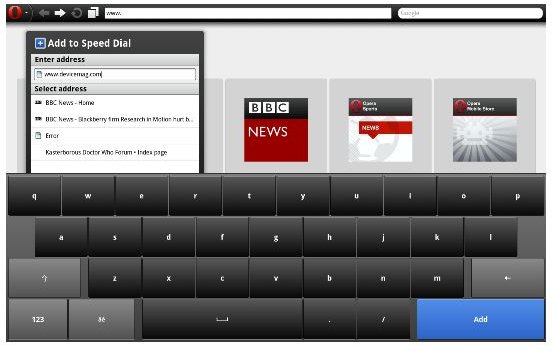 Using the Opera 9 Tablet PC Browser