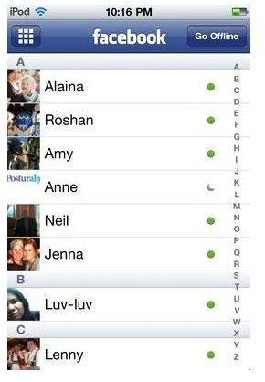 Facebook Chat List