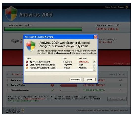 antivirus 2009 hijacker