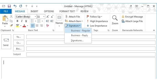 how to add an email signature outlook