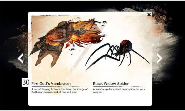 GW2 Fire God’s Vambraces and Black Widow Spider