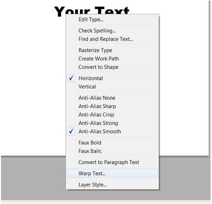 Warp Text Menu