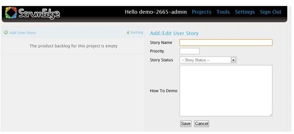 Add stories to your Scrum project