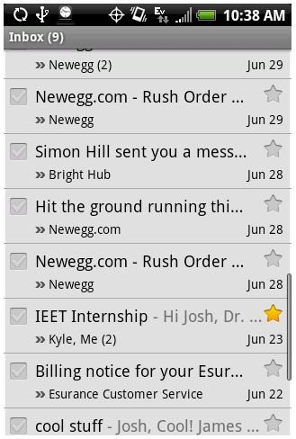 Gmail on the HTC Hero