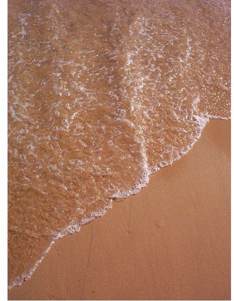 Sand and water meet.