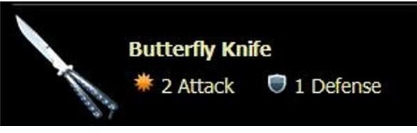 Screenshot of Mafia Wars Loot Item: Butterfly Knife