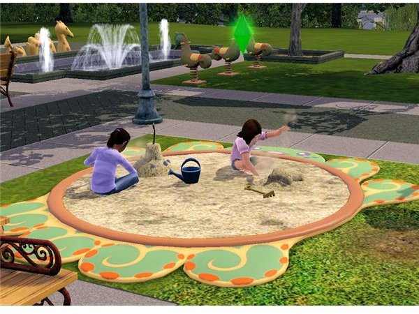 The Sims 3 sandbox at park