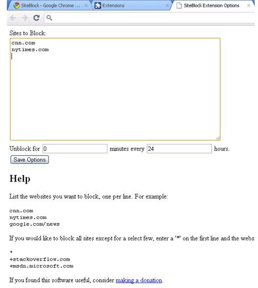 Block and Unblock Internet Sites Using Google Chrome&rsquo;s Extension