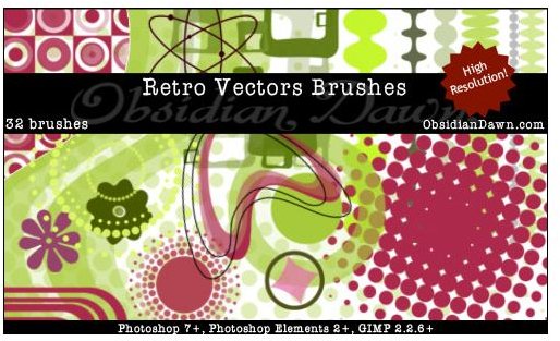 Retro Vectors Brushes by redheadstock