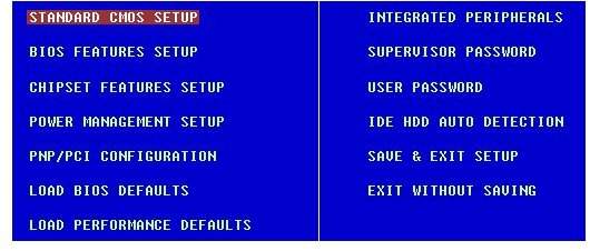 BIOS options