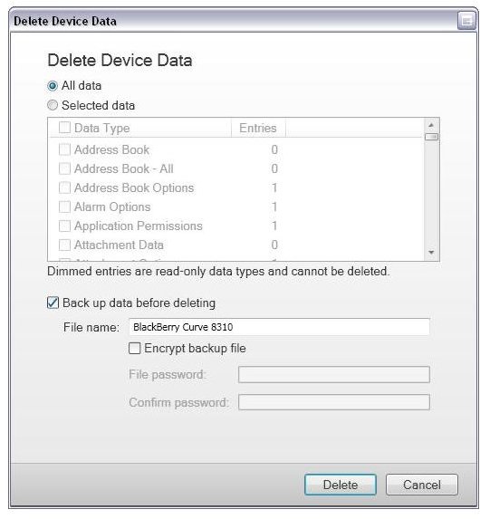 Delete Address book database