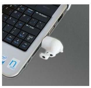 AMP polar bear 2 GB USB drive in use