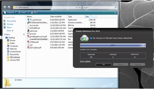 Panda Antivirus 2011 review: 11 out of 150 malware is undetected