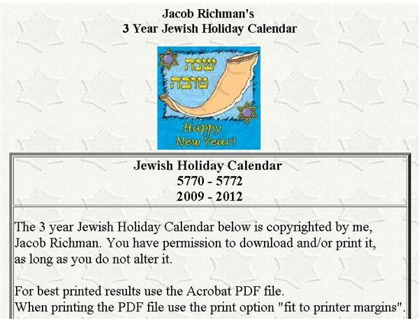 Jewish Calendar 006