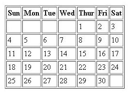 How to Create a Calendar in HTML: Using HTML Tables and ASP