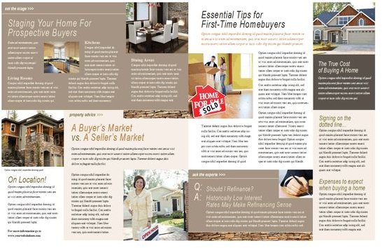 Real estate newsletter template.