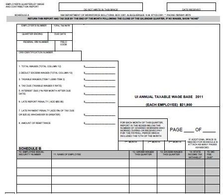 Screenshot DOL Quarterly Wage Report Example