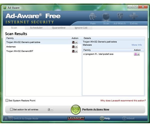 Ad-Aware Detects and Removed Installed Rogue Antivirus Software