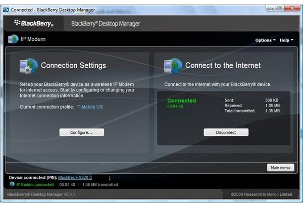 Blackberry Desptop Manager Modem