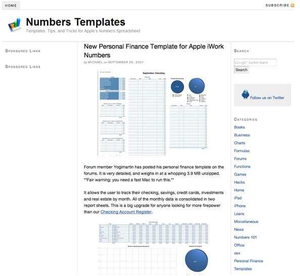 Numbers Templates: A Great Template Site For IWork Numbers