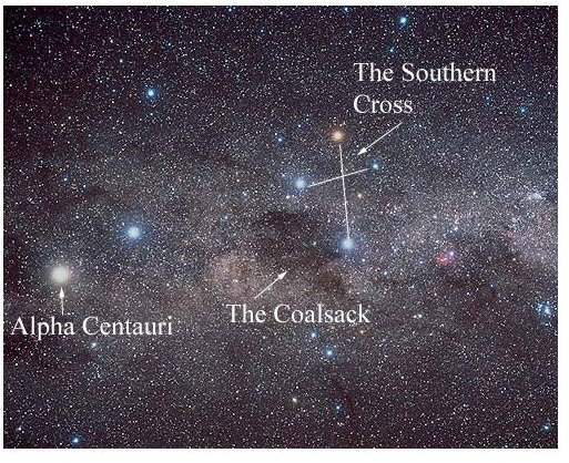 Alpha Centauri and the Southern Cross - Image courtesy of NASA