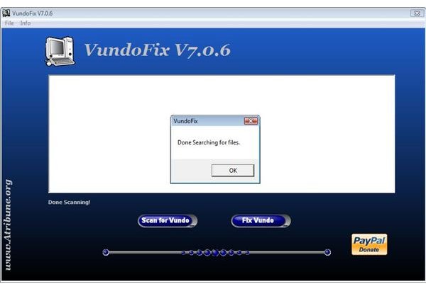 vundo fix scanning