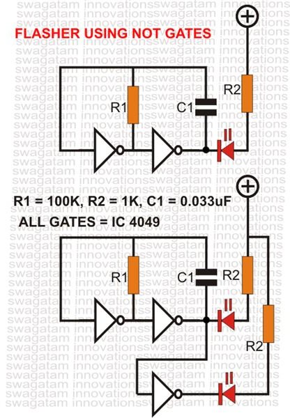 Flasher Circuit Using NOT Gates, Image