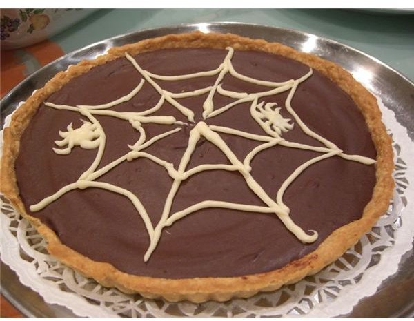 Chocolate Pie with Halloween Decorations