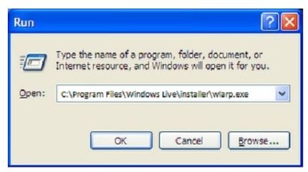 Remove Windows Live Essentials with the Installer - XP