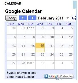 Google Gadget to Show a Published Internet Calendar