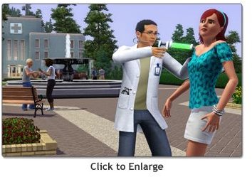 sims 3 doctor profession - giving shot Sims3