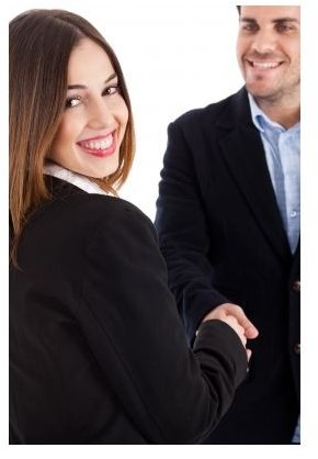 Business Women Welcomed By Her Colleague