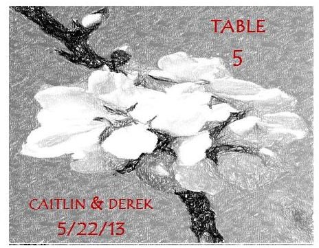 Wedding Table Number Wine Label