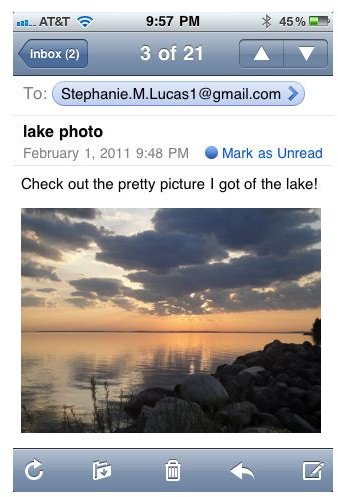 Email photo attachment on iPhone screenshot 2