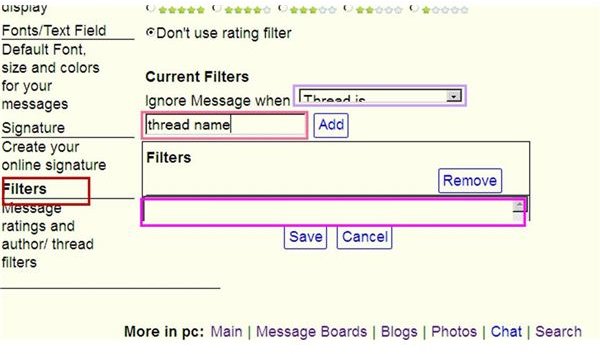 AOL Messages - Filter