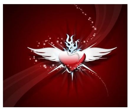Heart and Wings Abstract Wallpaper