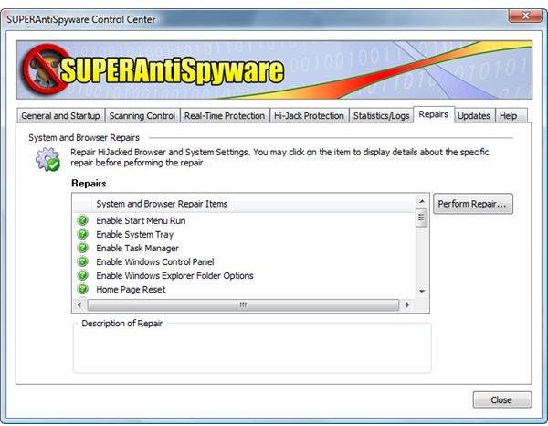 Great Tools in SUPERAntiSpyware Free