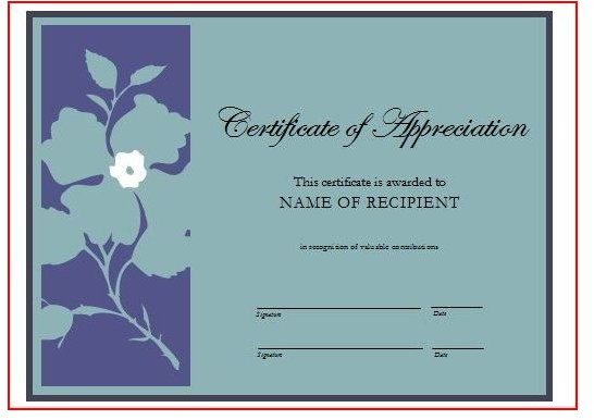 Certificate of Appreciation to Use for Volunteer Work