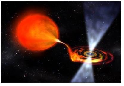 Spinning Neutron Star (Pulsar) with Accretion Disk - NASA-Dana Berry