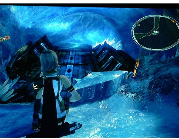 Final Fantasy XIII: Lake Bresha - The tunnel you need to  head down.