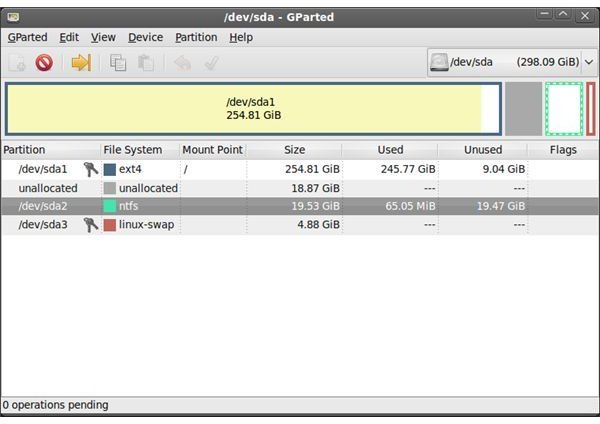 Preparing Partitions; Credit www.Gparted.com
