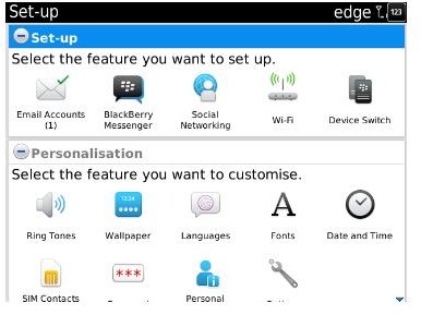 Setting Up and Searching with BlackBerry OS 7