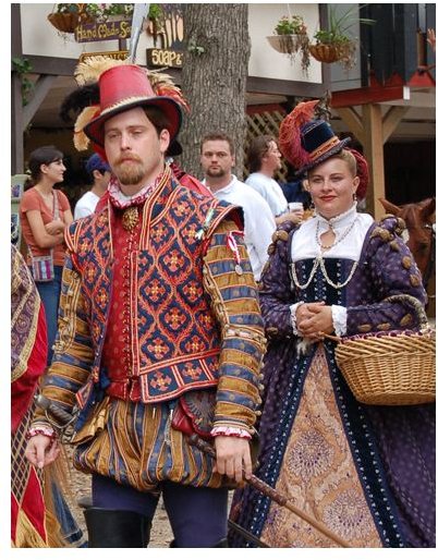 Elizabethan Ren Faire costumes by Artemis-Arethusa at Wikipedia Commons