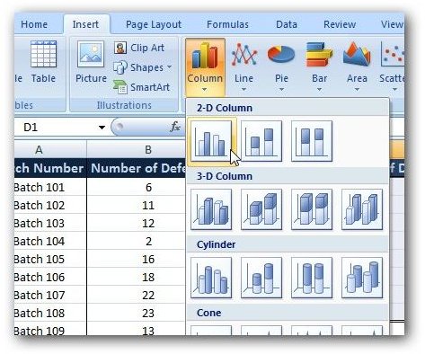 Select Column Chart