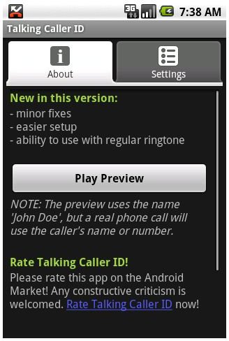 Talking Caller ID 