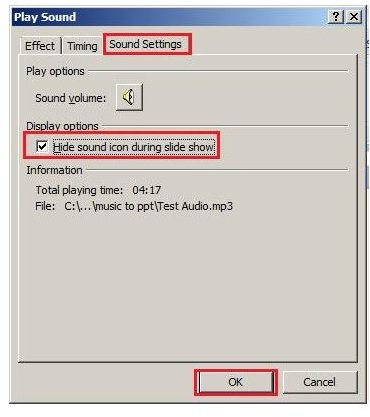 Hiding the Sound Icon in PowerPoint 2007